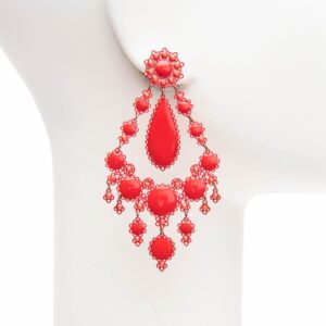 Orecchini perno chandelier gocce rosso geranio 2
