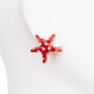Orecchini clip lobo stella marina rosso corallo