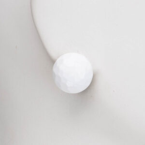 Orecchini clip bottone pallina golf bianco 1